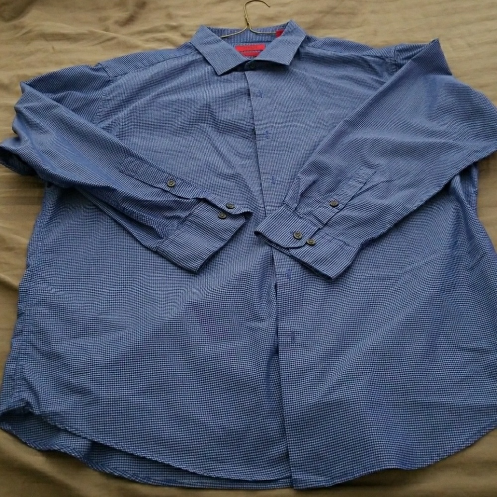 Alfani Fitted 17 32-33 Button Down Dress Shirt XL